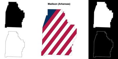 Madison Bezirk, Arkansas Gliederung Karte einstellen vektor