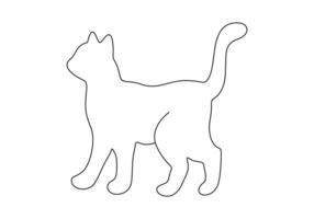 enkel katt kontinuerlig ett linje teckning digital illustration vektor