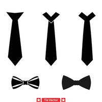 modisch Krawatte Silhouetten Muss haben Zubehör zum Designer vektor