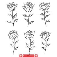 Regal Rose Gliederung majestätisch Blumen- Silhouette zum königlich thematisch Entwürfe, Veranstaltungen, und Feierlichkeiten vektor