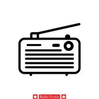 sändningar radio ikoner packa olika samling av radio silhuetter, lämplig för grafisk design och kreativ projekt vektor