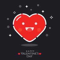 Valentinstag Hintergrund mit lustigem Herzen vektor