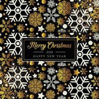 Frohe Weihnachten Hintergrund mit goldenen Schneeflocken vektor