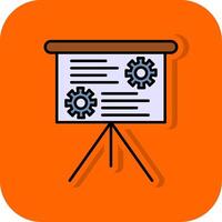 presentation fylld orange bakgrund ikon vektor