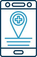 Gesundheit Klinik Linie Blau zwei Farbe Symbol vektor