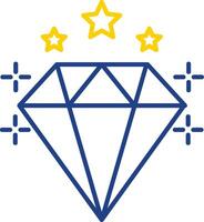 Diamantlinie zweifarbiges Symbol vektor