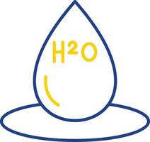 h2o-Linie zweifarbiges Symbol vektor