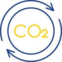 Kohlenstoff Zyklus Linie zwei Farbe Symbol vektor