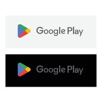 Google spela vektor ikon i Färg stil med svart och vit bakgrund alternativ