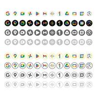 vektor uppdaterad och full Google appar ikoner logotyper uppsättning