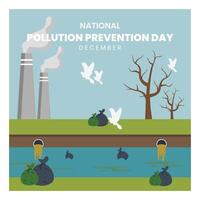 nationell förorening förebyggande dag social media posta mall vektor