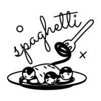 trendige Spaghetti-Konzepte vektor