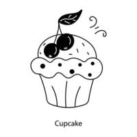 trendiga cupcake koncept vektor