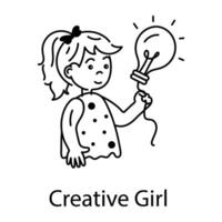 modisch kreativ Mädchen vektor