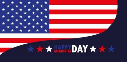 Happy Memorial Day Karte mit Flagge USA vektor