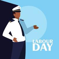 Labor Day firande med sjöman man vektor