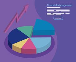 Finanzmanagement mit Infografik und Pfeil nach oben vektor