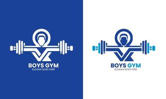 Gym kropp byggnad logotyp ikon vektor