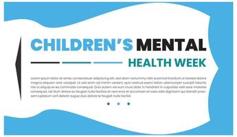 barn mental hälsa vecka, mental medvetenhet vecka. mental mental hälsa och mental hälsa, mental hälsa. mental mental vård. vektor