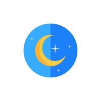 Schlaf Symbol. Mond und Sterne unterzeichnen. Nacht oder Bett Zeit. eben Symbol auf Weiß Hintergrund, geeignet zum Webseiten, Blogs, Logos, Grafik Design, Sozial Medien, ui, Handy, Mobiltelefon Apps, Illustration vektor