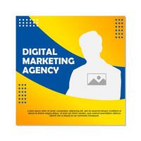 Blau und Gelb Sozial Medien Post Vorlage Design zum Digital Marketing. vektor