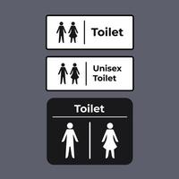 unisex Universal- Männer und Frauen oder Damen und Herren Toilette Zeichen Alter Symbol Illustration einstellen bündeln isoliert auf Platz grau Hintergrund. einfach eben Karikatur gestylt Zeichnung. vektor