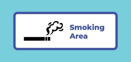 vorgesehen Rauchen Bereich Zigarette Zeichen Alter Poster oder Aufkleber Design Illustration Silhouette isoliert auf horizontal Blau und Weiß Hintergrund. vektor