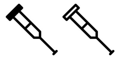 Krücke Symbol, Zeichen, oder Symbol im Glyphe und Linie Stil isoliert auf transparent Hintergrund. Illustration vektor