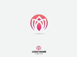 Lotus Blume Logo Design mit Rosa Gradient vektor