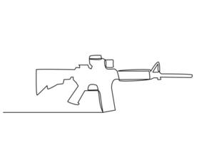 amerikanisch Waffe m4a1 Gewehr Objekt einer Linie Kunst Design vektor