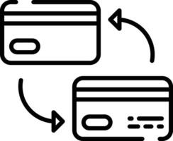 debitera kort utbyta översikt illustration vektor