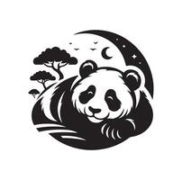 panda illustration design silhuett stil vektor