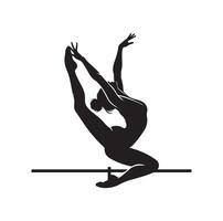Gymnastik weiblich Silhouette Illustration einstellen vektor