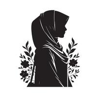 Hijab Stil Mode Stehen Illustration Design vektor