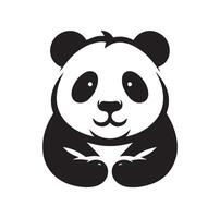 Panda Illustration Design Silhouette Stil vektor