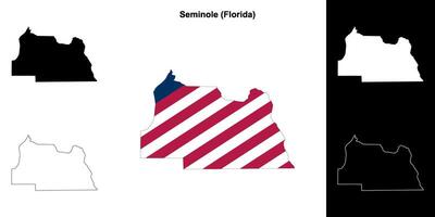 Seminole Bezirk, Florida Gliederung Karte einstellen vektor