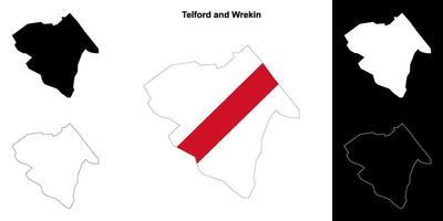 telford und wrekin leer Gliederung Karte einstellen vektor