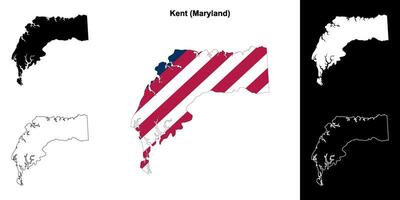 Kent Bezirk, Maryland Gliederung Karte einstellen vektor