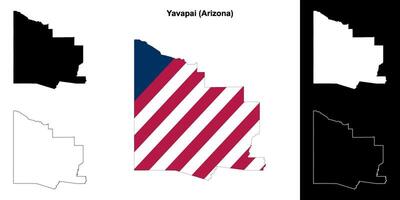 yavapai grevskap, arizona översikt Karta uppsättning vektor