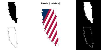 herrscher Gemeinde, Louisiana Gliederung Karte einstellen vektor