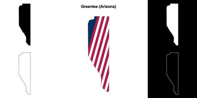 grünerlee Bezirk, Arizona Gliederung Karte einstellen vektor