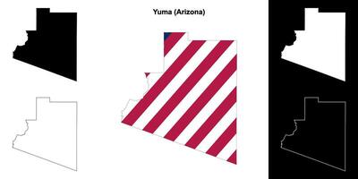 Yuma Bezirk, Arizona Gliederung Karte einstellen vektor