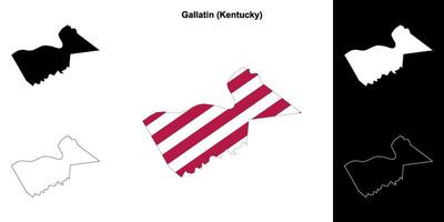 Galantine Bezirk, Kentucky Gliederung Karte einstellen vektor