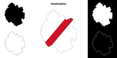 Herefordshire leer Gliederung Karte einstellen vektor