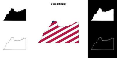kassett grevskap, Illinois översikt Karta uppsättning vektor