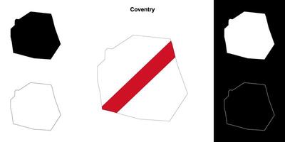 Coventry leer Gliederung Karte einstellen vektor