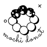 modisch Mochi Krapfen vektor