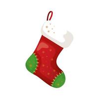 Socke Weihnachten dekoratives isoliertes Symbol vektor