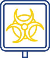 Biohazard-Linie zweifarbiges Symbol vektor