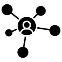 rekrytering nätverk ikon linje illustration vektor